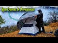 Solo camping in rain with tiny warm tent  annu camping