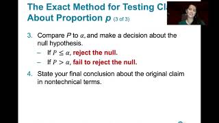 8.2.3 Testing a Claim About a Proportion - Exact Method Using the Binomial Distribution