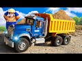 Funny Stories about Bruder Trucks - Dump Truck Mack, Tractor and other cars - compilation