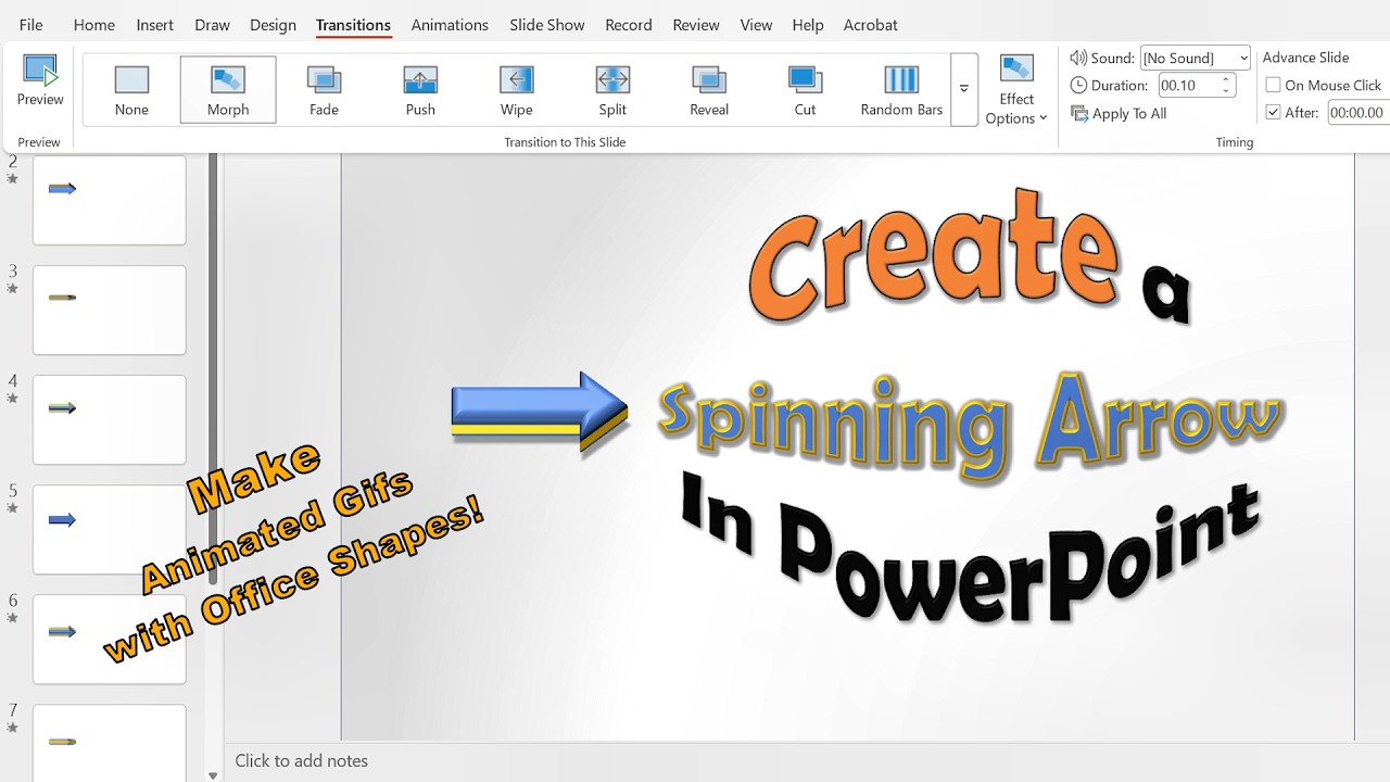 Make a Smooth 360° Spinning Arrow GIF in PowerPoint!