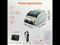 SucceBuy 1000Pcs/Min Money Counter Business Cash Register Euros Bills Fake Banknote Detector by UV