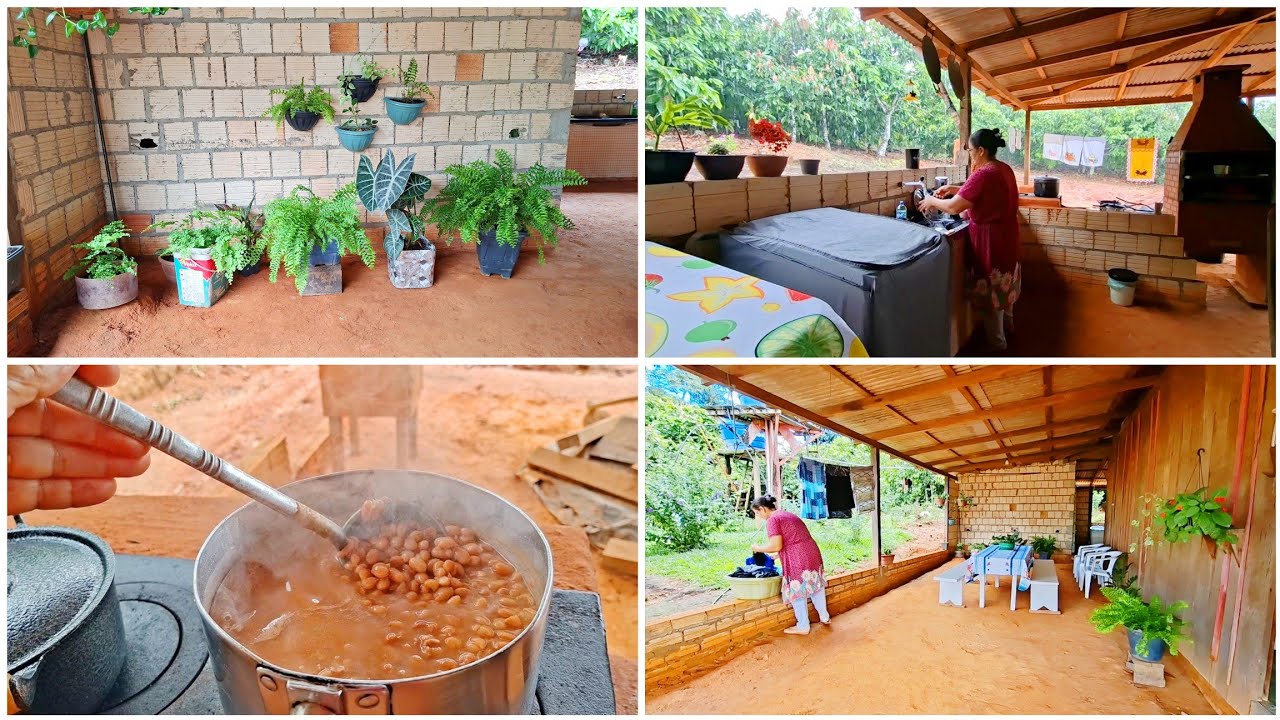 MANHÃ CHUVOSA NA ROÇA 🌧️ LAVANDO ROUPA E ORGANIZANDO MINHAS PLANTAS 🌿