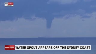 Huge waterspout forms off the coast of Sydney