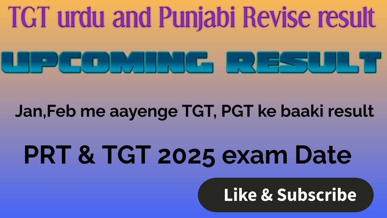 DSSSB TGT PGT result update 