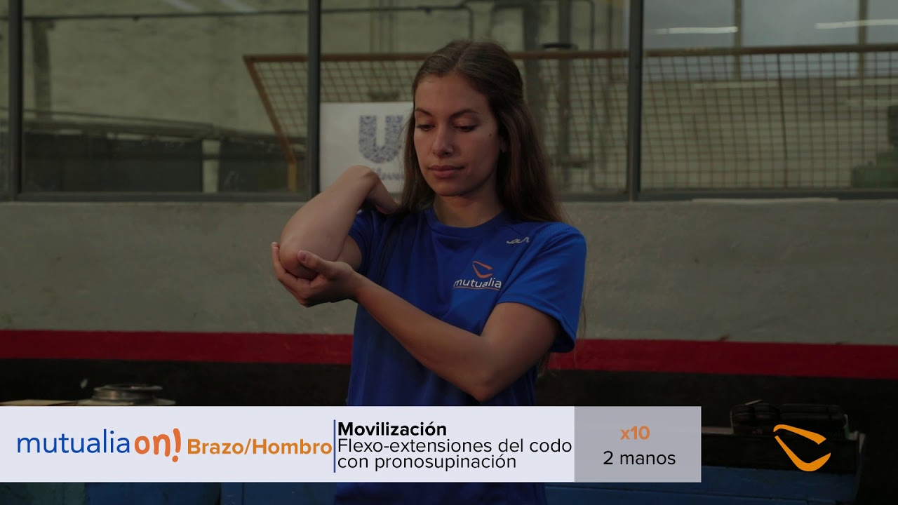 mutualia Ejercicio para Codo - Movilización Flexo extensiones del codo con pronosupinación - Mutualia On 13