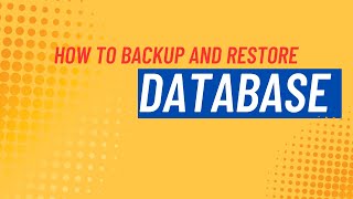 How to Backup , Restore Database in Sql server