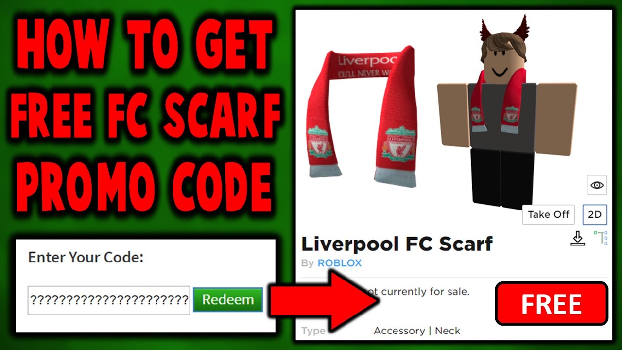 Free Code Liverpool Fc Scarf Redeem Now Youtube - promo code how to get the liverpool fc scarf roblox youtube