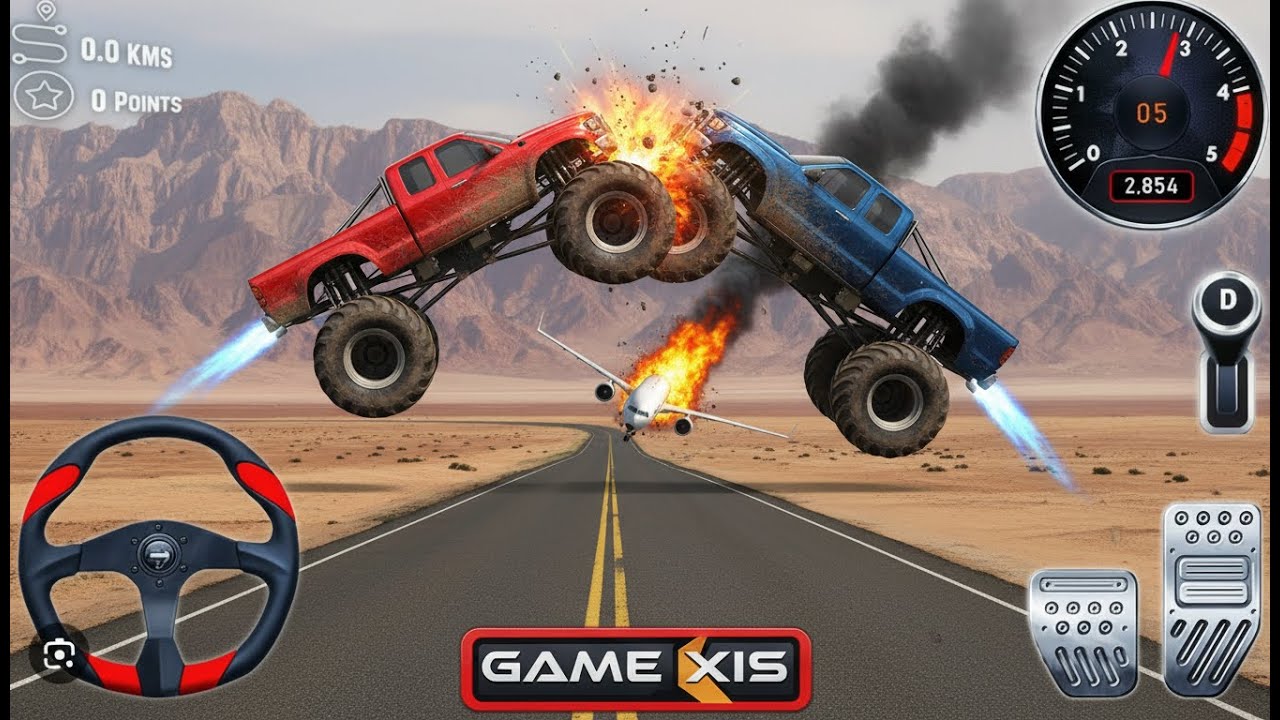 Monster Truck Racing Game 🔥 | Big Wheels, Big Jumps, Big Destruction
