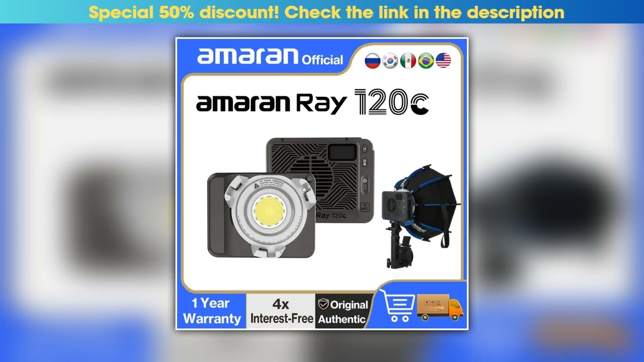 NEWamaran Ray 120c 120W 2300K 10000K Fullcolor Lightweight Bowens Mount COB Light Powered by