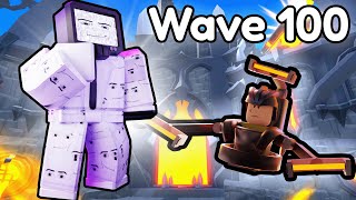 I Beat WAVE 100 Using MEWING TV MAN?!! (Toilet Tower Defense)