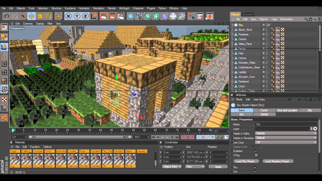 Cinema 4D Tutorial - Creating a minecraft scene - YouTube