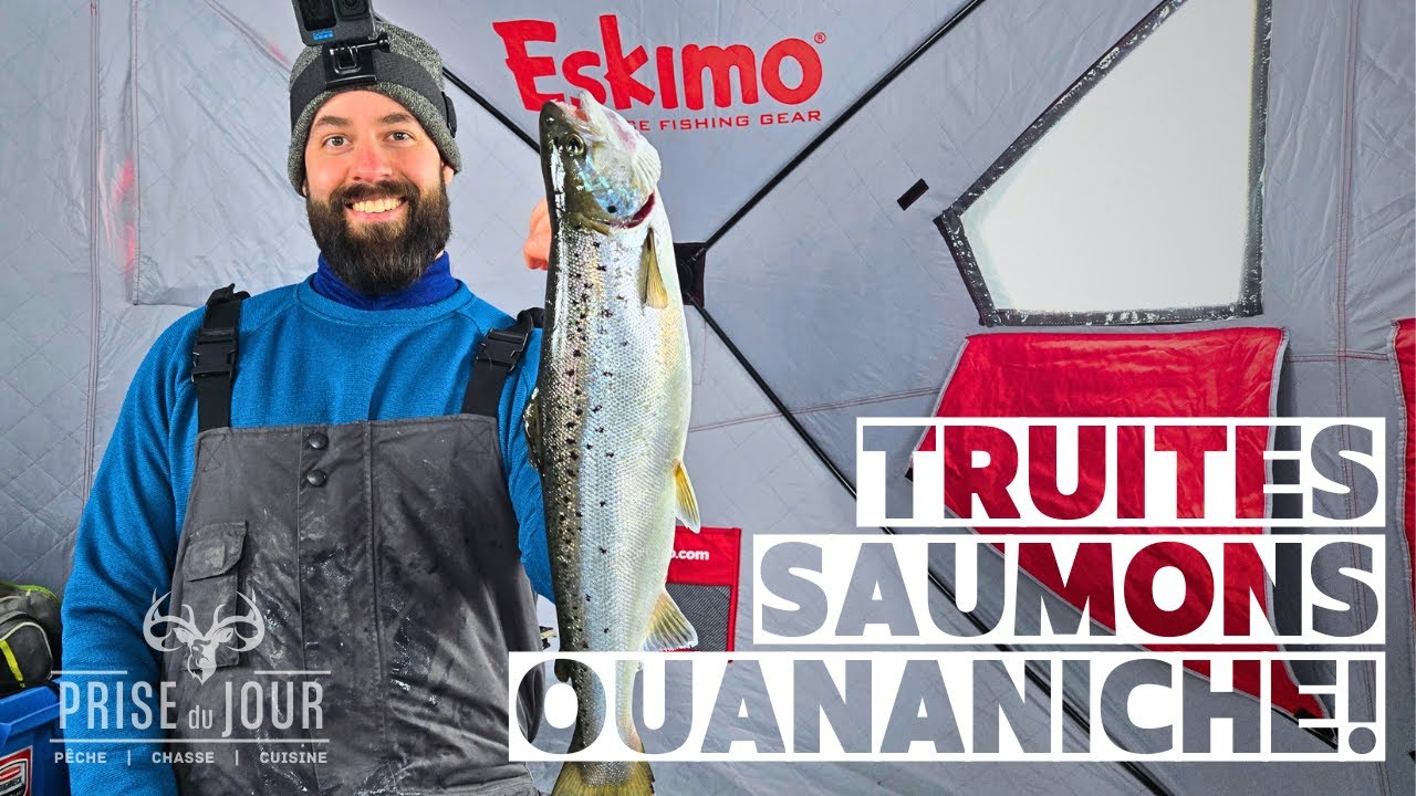 Ma première ouananiche! Pêche sur glace