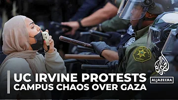 Police shut down Gaza solidarity encampment at the University of California, Irvine