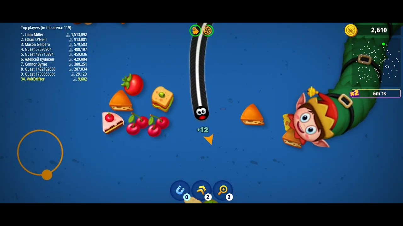 Becoming Top 5 with 100,000+ points 🔝 in Worms🪱| Tips and Tricks #enjoy #yt #wormszone #gaming #fun 