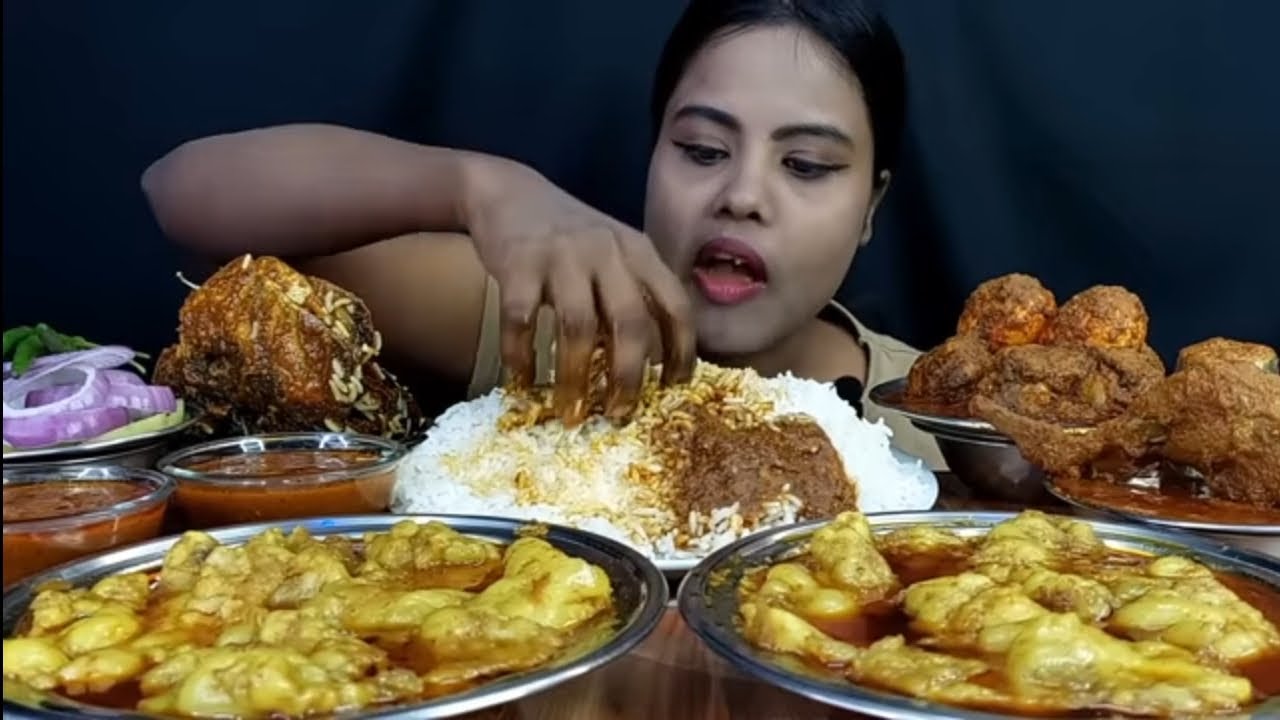 Motton fat curry chicken curry with rice mukbang 