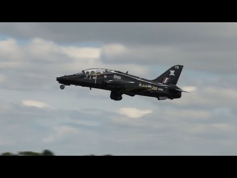 Hawker Siddeley Hawk T1 Royal Air Force RAF departure on Monday RIAT 2014 Airshow