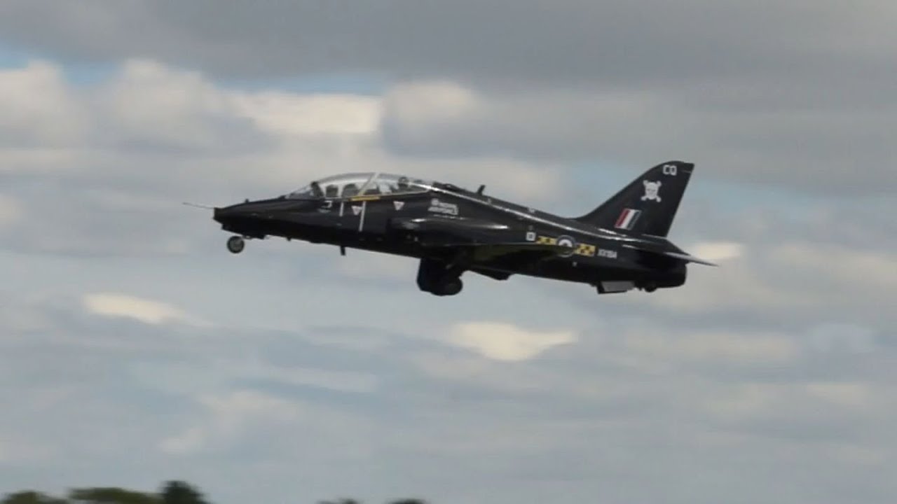 Hawker Siddeley Hawk T1 Royal Air Force RAF departure on Monday RIAT 2014 Airshow