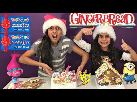 Gingerbread House MINIONS VS Trolls!! Kids DIY fun time