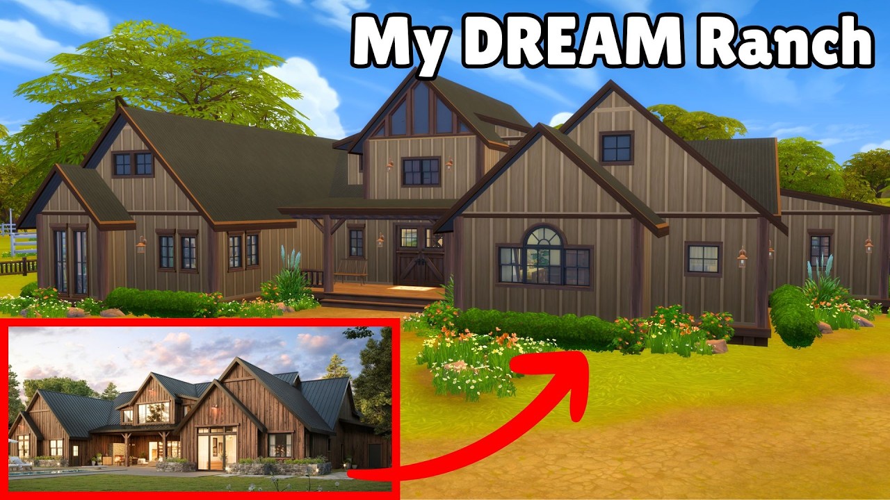 Воссоздаю конное ранчо своей мечты в The Sims 4.