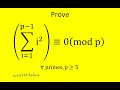 Show the sum of the first (p-1) squares is divisible by p where p any prime number greater than 3.