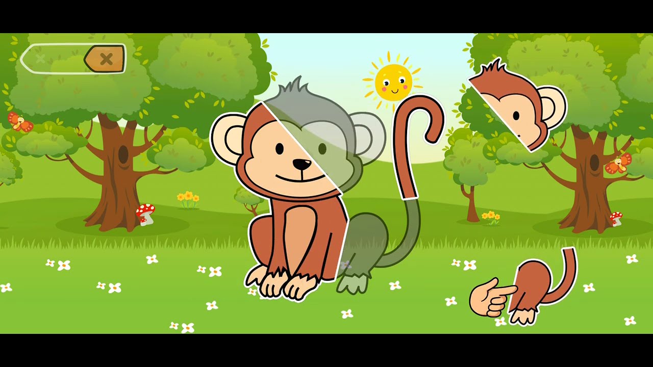 🐵 Monkey Shape Matching Puzzle - Baby Puzzle Games for Toddlers Walkthrough