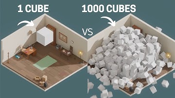 Minimalist Chaos | Falling Cubes Simulation in Blender #blender3d