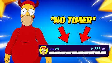 NEW SEASON NO TIMER Fortnite XP Map to LEVEL UP in Simpsons Season