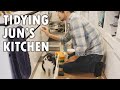 We cleaned out Jun's kitchen