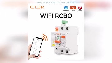 A must-have product! ETEK Tuya WlFl Smart circuit Breaker RCBO Smart Life Remote control short Cir