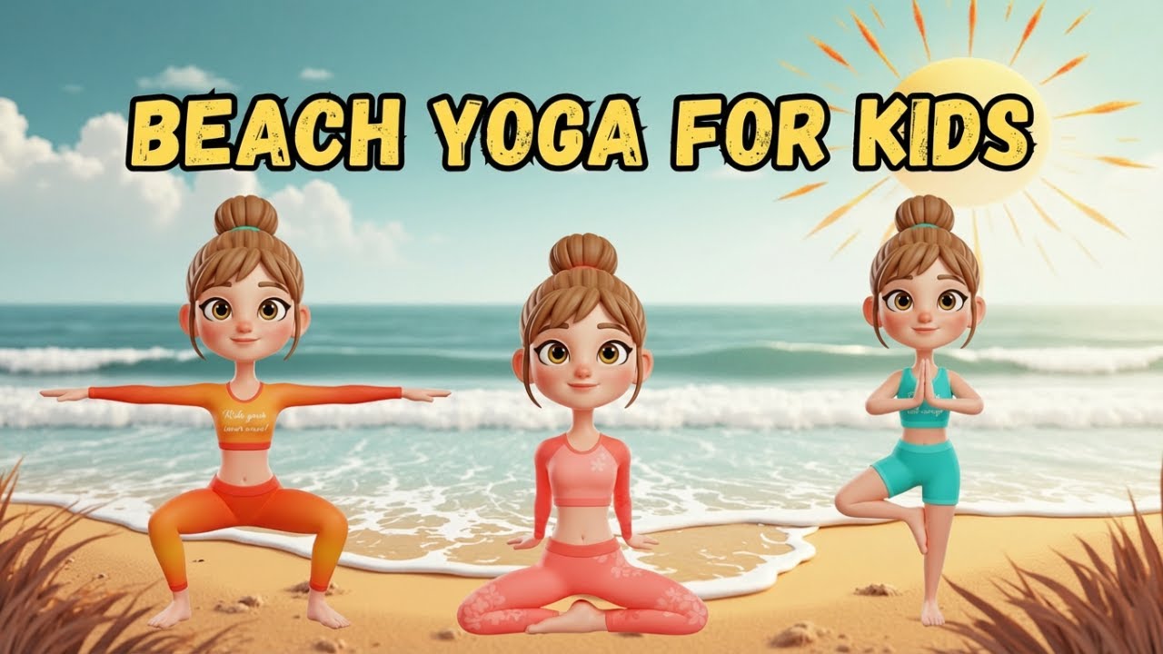 Beach Yoga for Children | Calm Waves & Fun Stretches for Kids