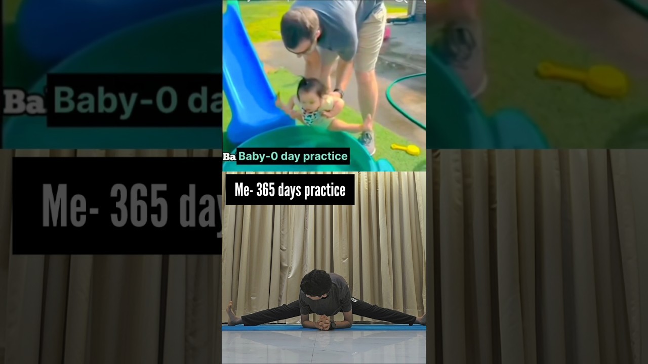 👶 Baby: 0 days practice🧘‍♂️ Me: 365 days... still struggling 😭 