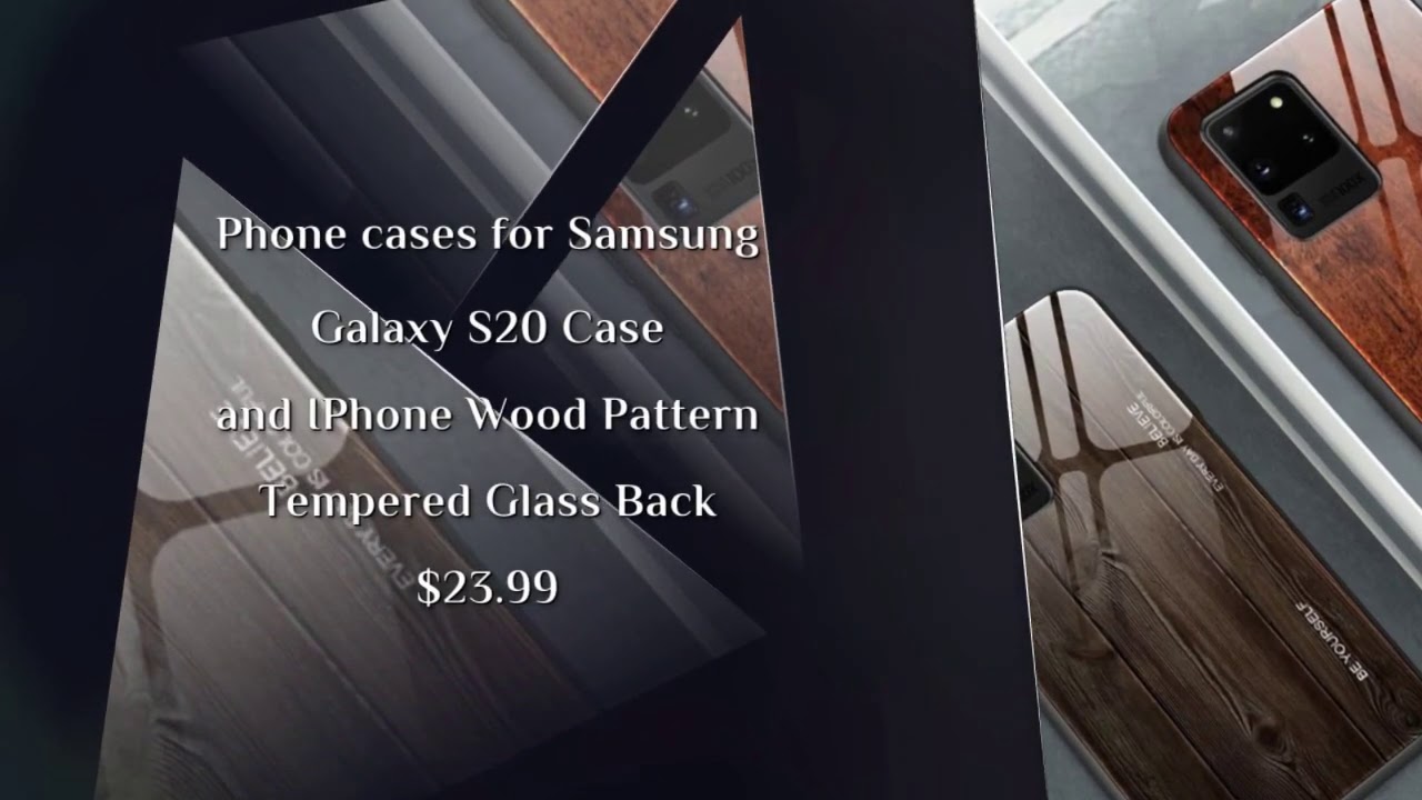 Phone cases for Samsung Galaxy S20 Case and IPhone Wood Pattern Tempered Glass
