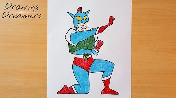 How to draw Action Kamen from Crayon Shinchan easy step by step