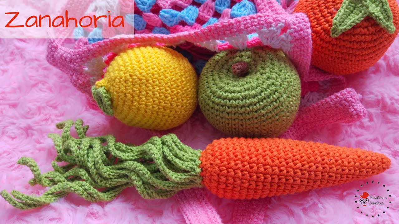 Zanahoria amigurumi - Frutas y verduras a crochet - Peluditos y Blanditos