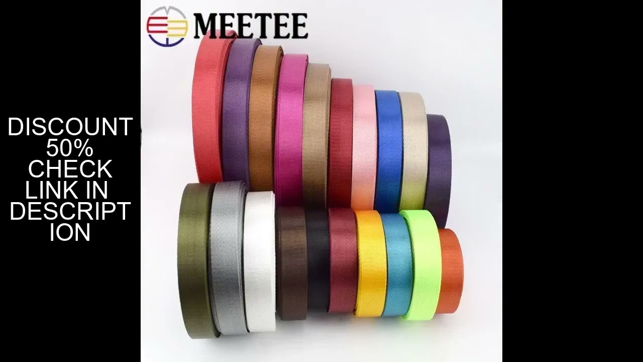 Meetee 8Meters 25mm Nylon Webbing Belt Herringbone Pattern Ribbon Tape Band DIY Bag Strap Sewing Clo