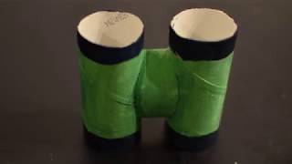 Children binoculars from toilet paper rolls