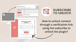 How to unlock content through a verification link using the subscribe to unlock lite plugin