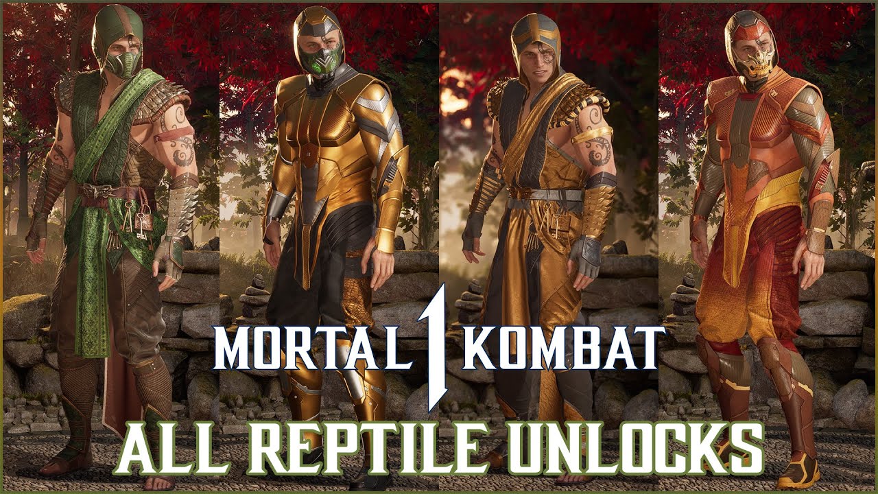 Mortal Kombat 1 - All Reptile Skins and Mastery Rewards Unlocked - YouTube