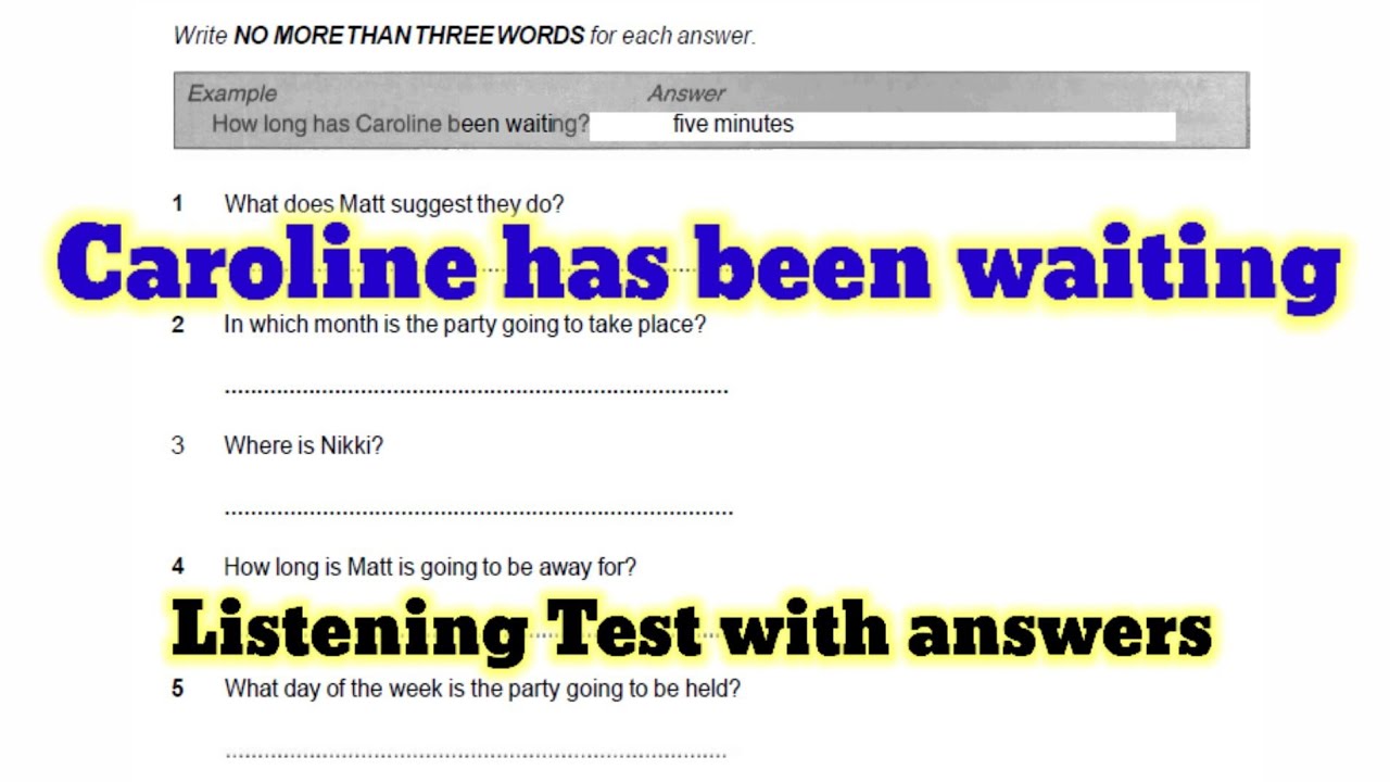 Кэролайн ждала 5 минут (ТЕСТ IELTS LISTENING)