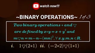 Binary Operations | MTH101 | #binaryoperations