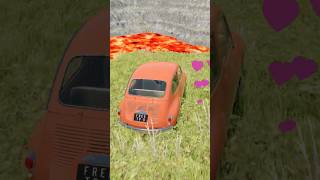 Bus And Car Vs Giant Lava Pit Beamng.drive