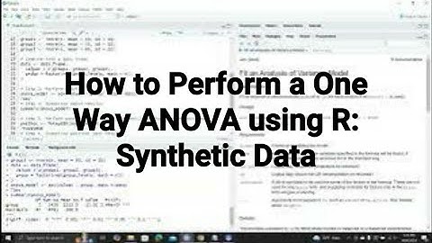 How to Perform a One Way ANOVA Analysis using R: Synthetic Data #R #rstudio #anova
