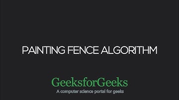 Painting Fence Algorithm | GeeksforGeeks