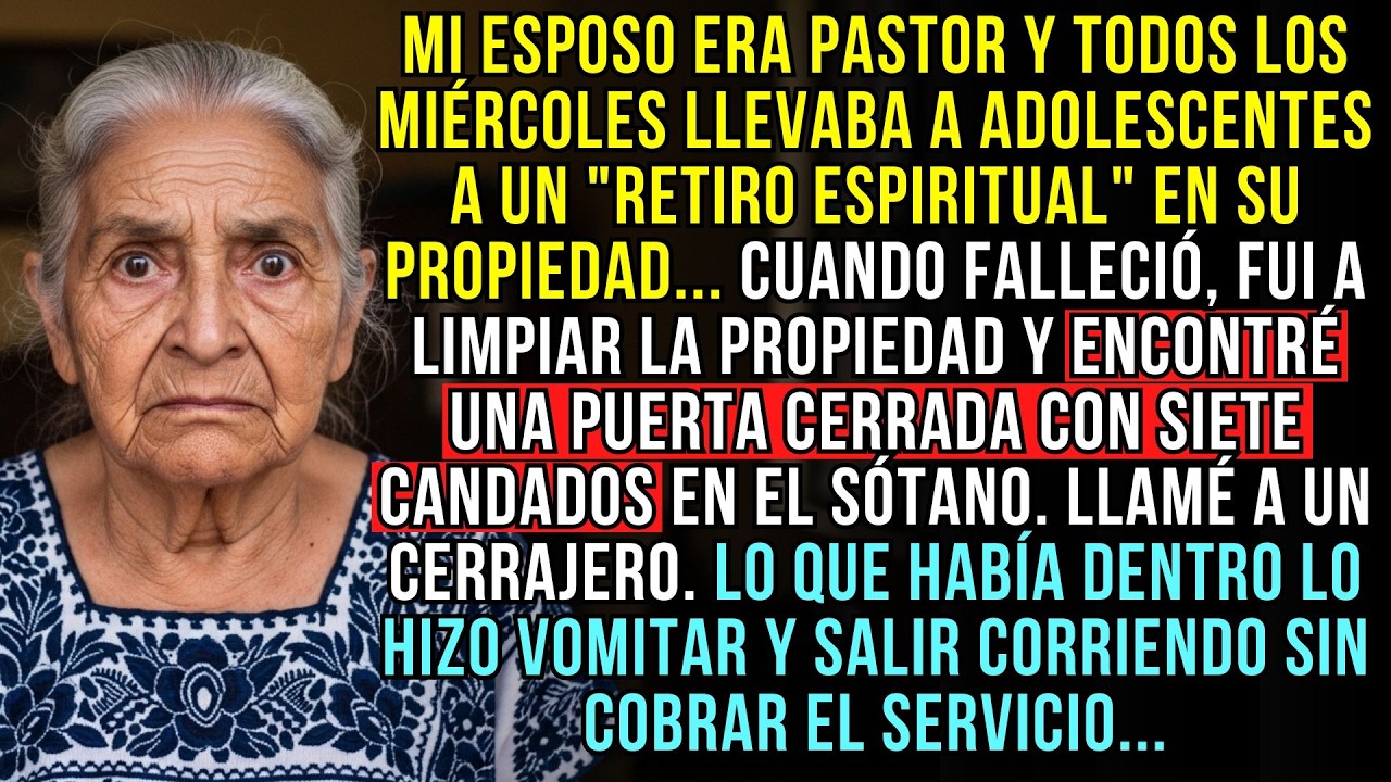 MI ESPOSO MURIÓ Y DESCUBRÍ LO QUE HACÍA EN EL SÓTANO DE LA IGLESIA. EL CERRAJERO HUYÓ CORRIENDO...
