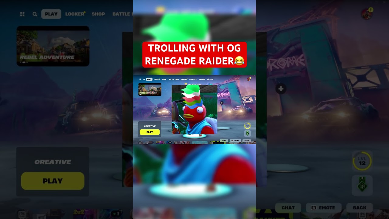 TROLLING PEOPLE WITH OG RENEGADE RAIDER😂 #fortnite #fortnutefunny