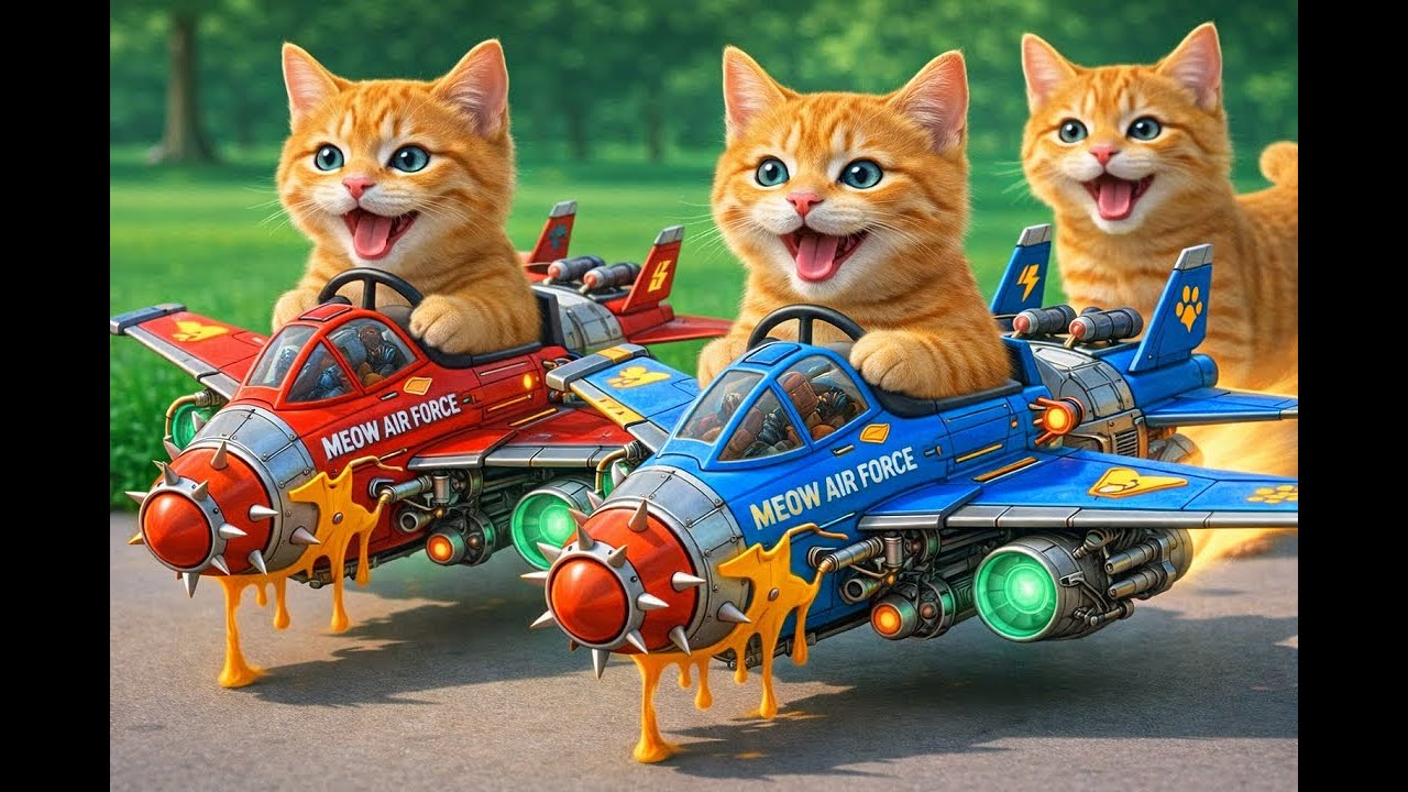Terrified AI Kitten Starts Real Airplane – Cat Family Faces First Flight Disaster