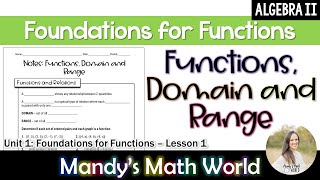 Algebra 2: Functions, Domain and Range