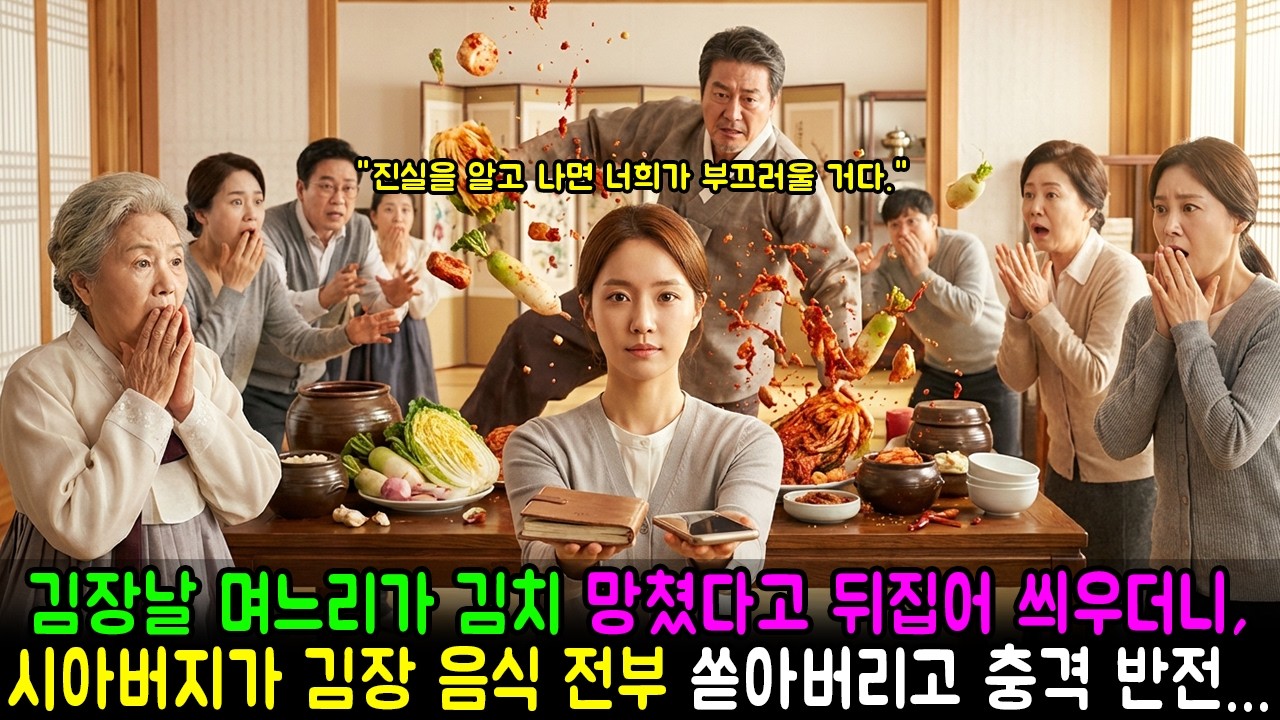 김장날 며느리가 김치 망쳤다고 뒤집어 씌우더니, 시아버지가 김장 음식 전부 쏟아버리고 충격 반전... | 감동사연 | 고부사연 | 반전사연