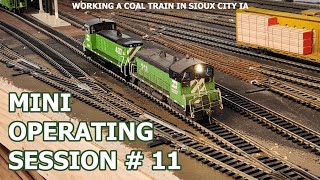 Mini Operating Session #11: Working an HO Burlington Northern Railroad Coal Train