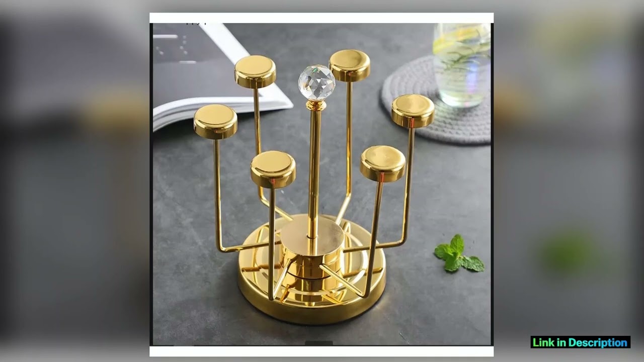 Stainless Steel Rotatable Cup Stand Household Mug Storage Rack Upside Down Drain Decoration Metal